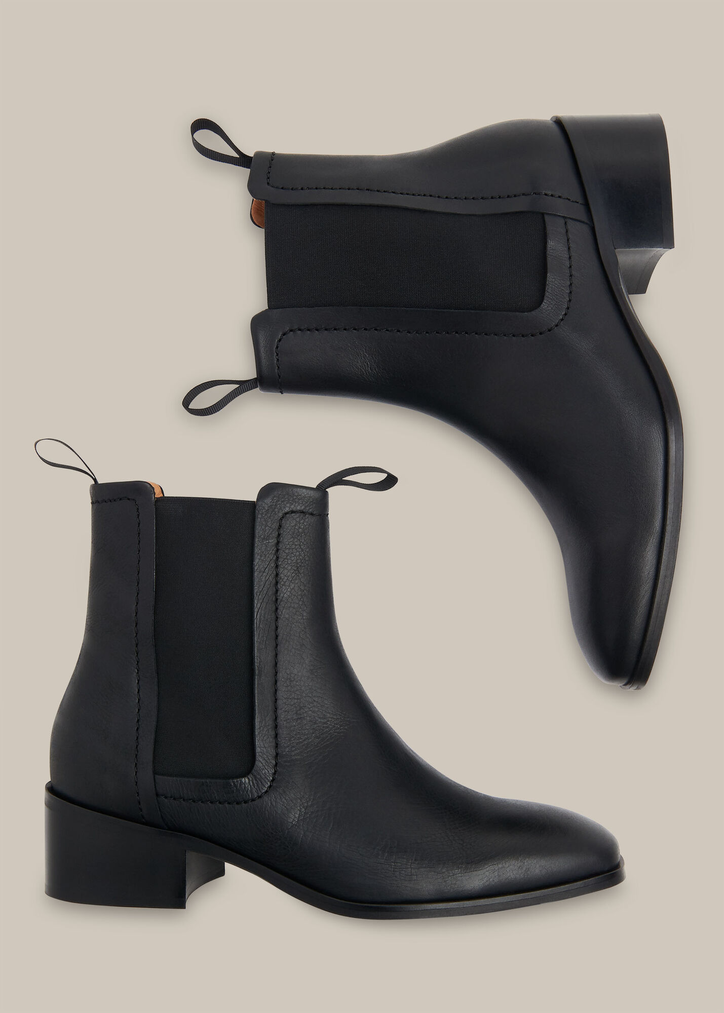Black Fernbrook Leather Chelsea Boot WHISTLES