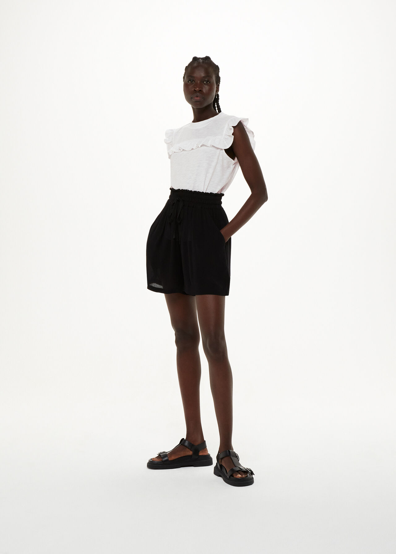 Cotton Yoke Frill Tank