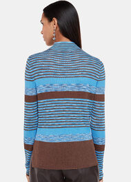 Stripe Sparkle High Neck Knit
