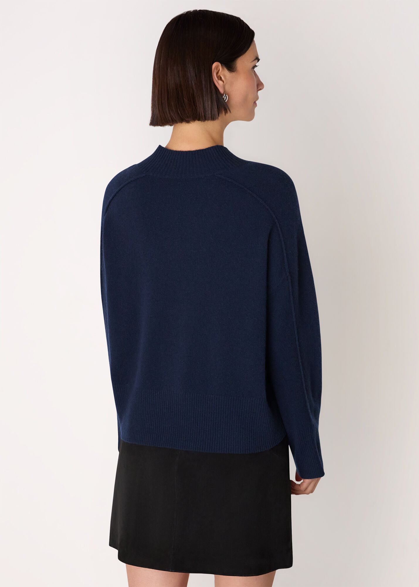 Women's Navy Cashmere V Neck Sweater | Whistles US |