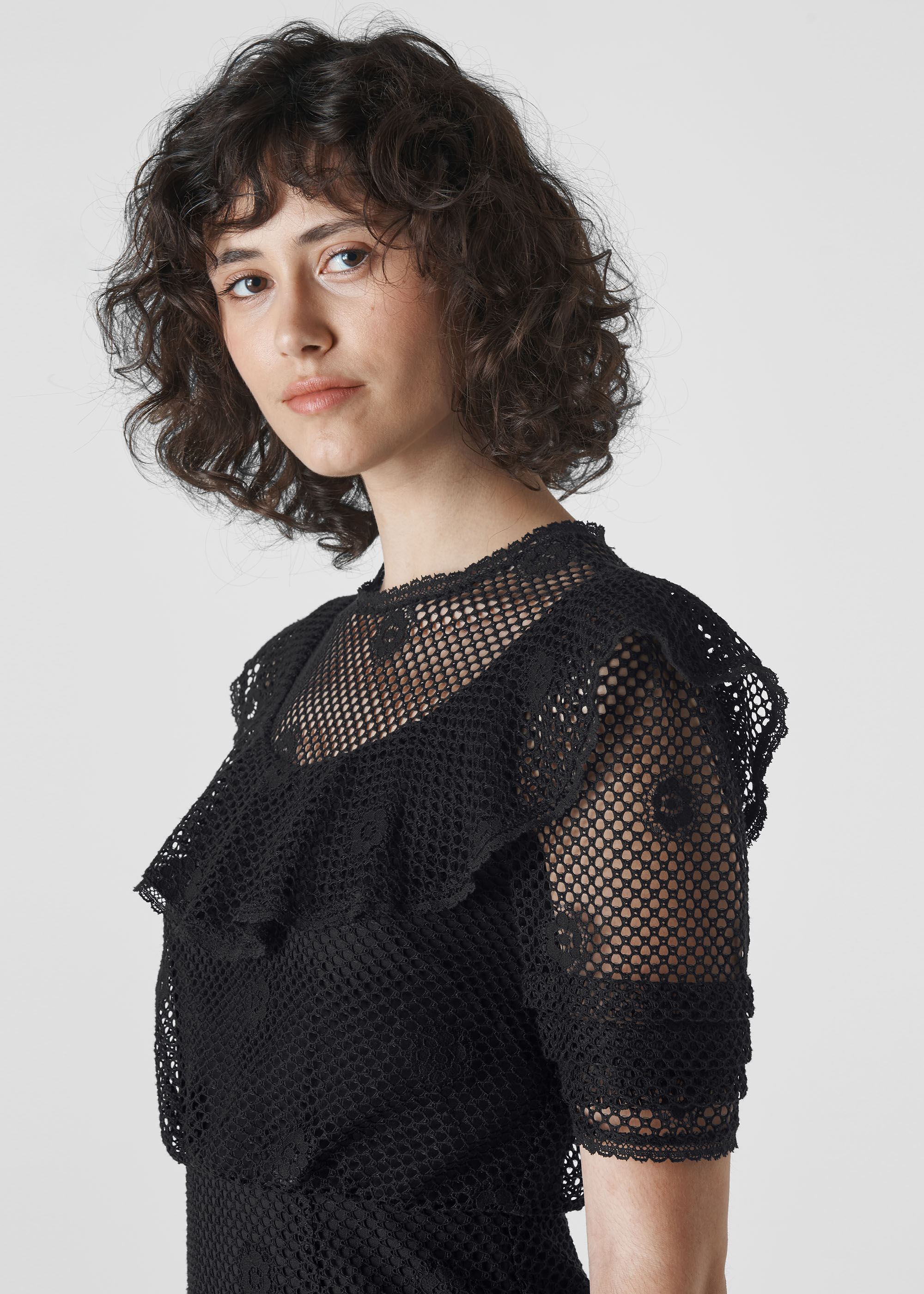 Mariah Lace Ruffle Dress