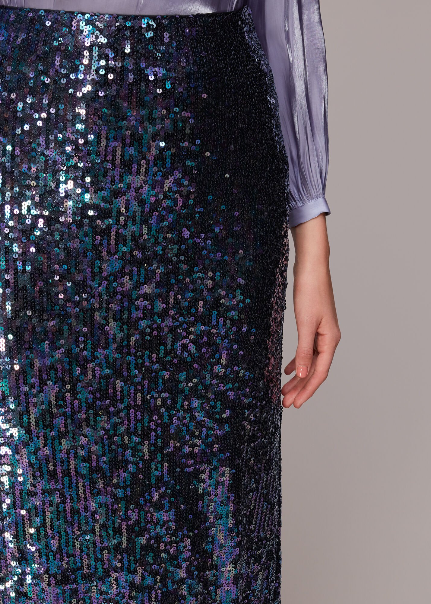 Whistles black sequin skirt cheap