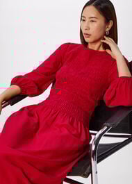 Smocked Bodice Midi Dress