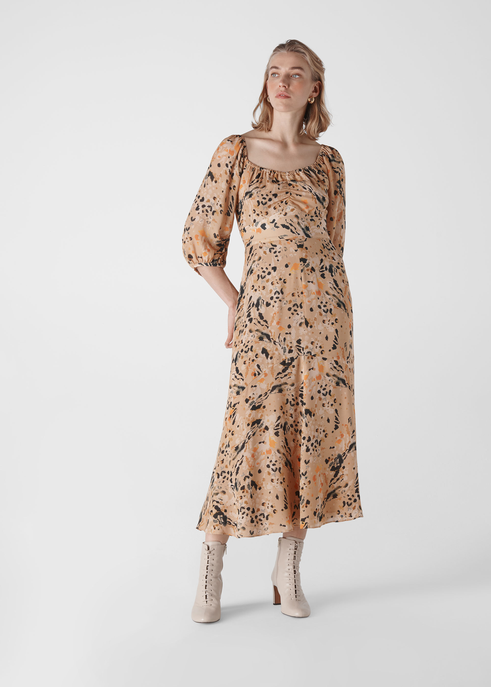 Silk clearance print dress