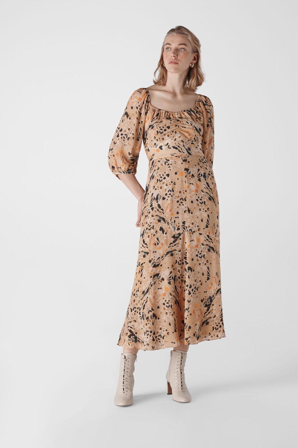 Leopard Print Silk Dress Multicolour