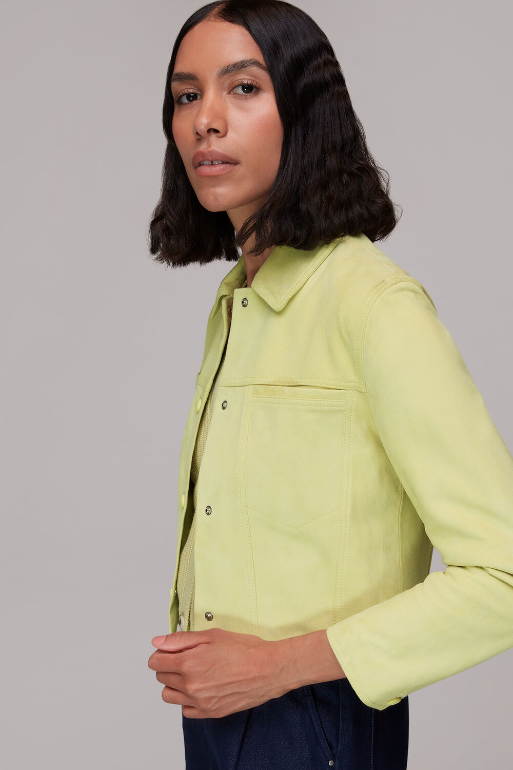 Yuri Cropped Suede Jacket