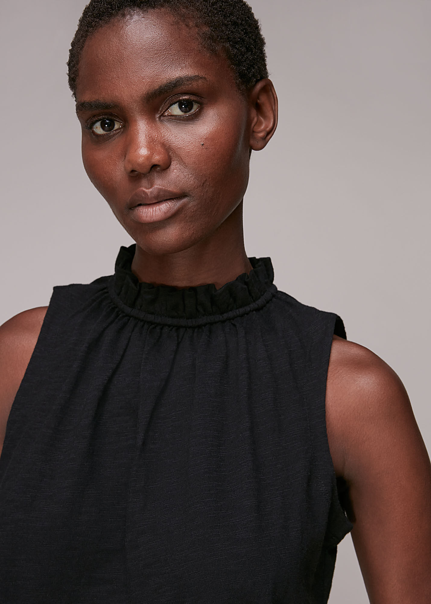 Ruched neck top clearance