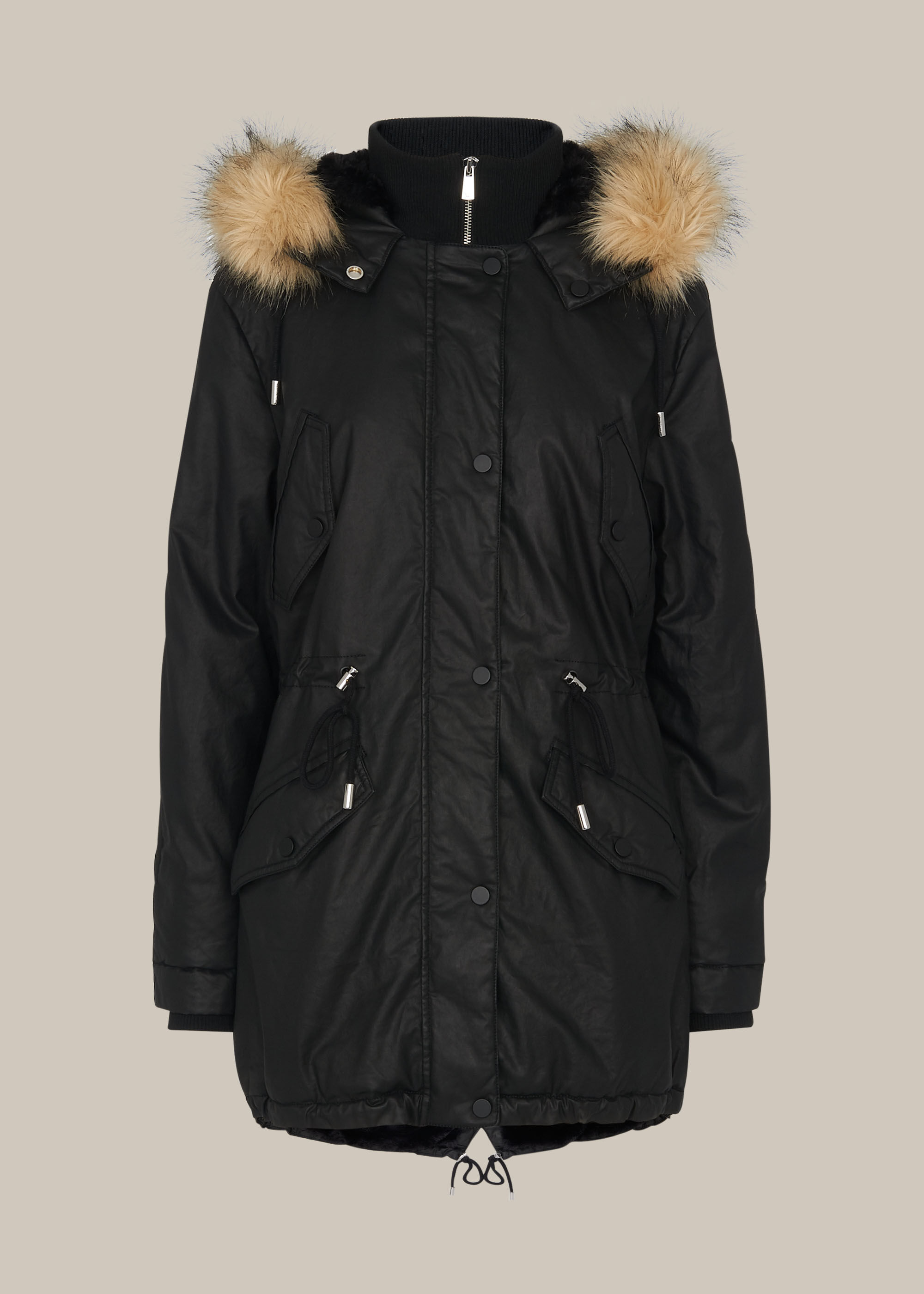 Whistles faux fur sales lined waxy parka