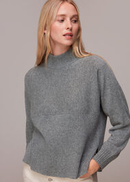 Ribbed Panel Cashmere Sweater