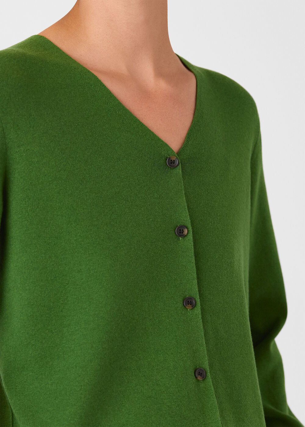 V Neck Button Front Cardigan