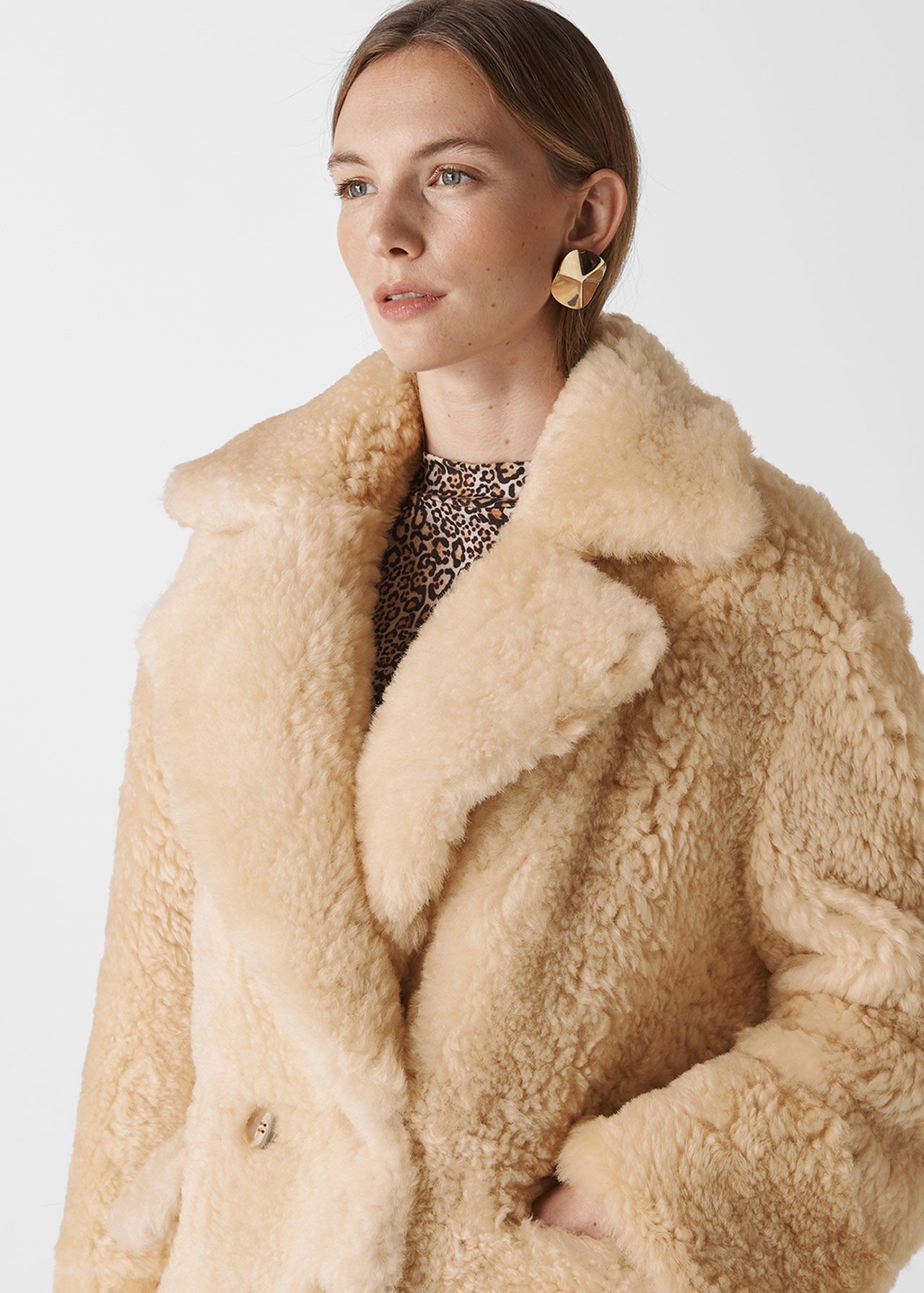 Ivory Borg Sheepskin Coat WHISTLES