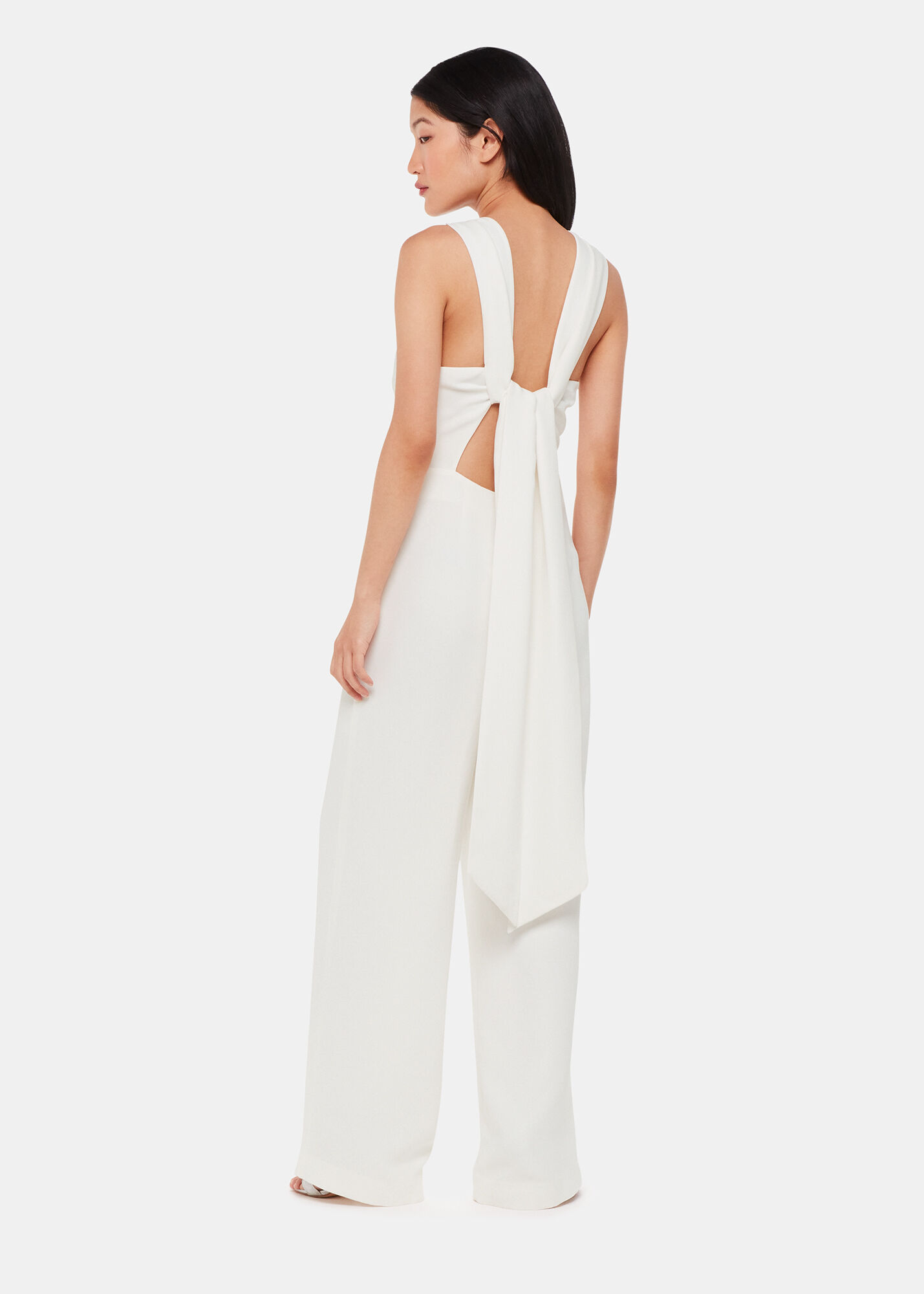 Ivory Tie Back Wedding Jumpsuit WHISTLES