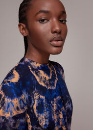 Elena Tie Dye Silk Midi Dress