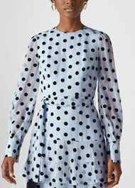 Alanza Spot Tiered Dress Grey/Multi
