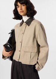 Casual Contrast Collar Jacket