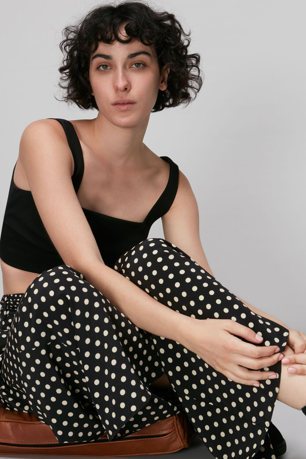 Spot Silk Palazzo Trouser