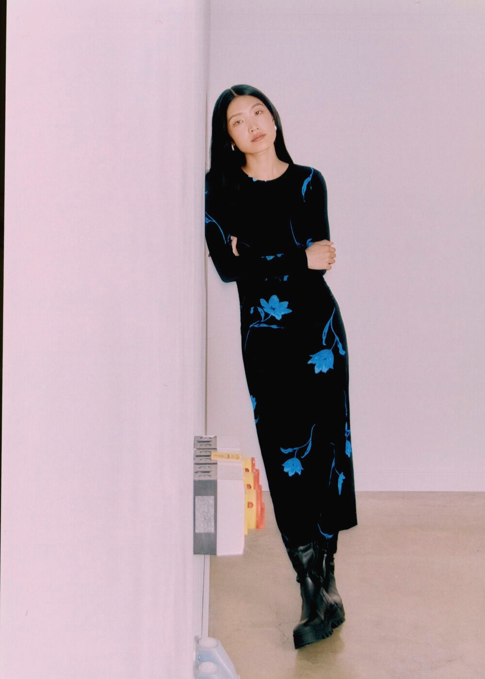Floral Ruched Jersey Dress