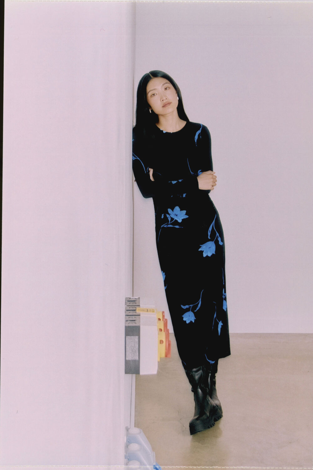 Floral Ruched Jersey Dress