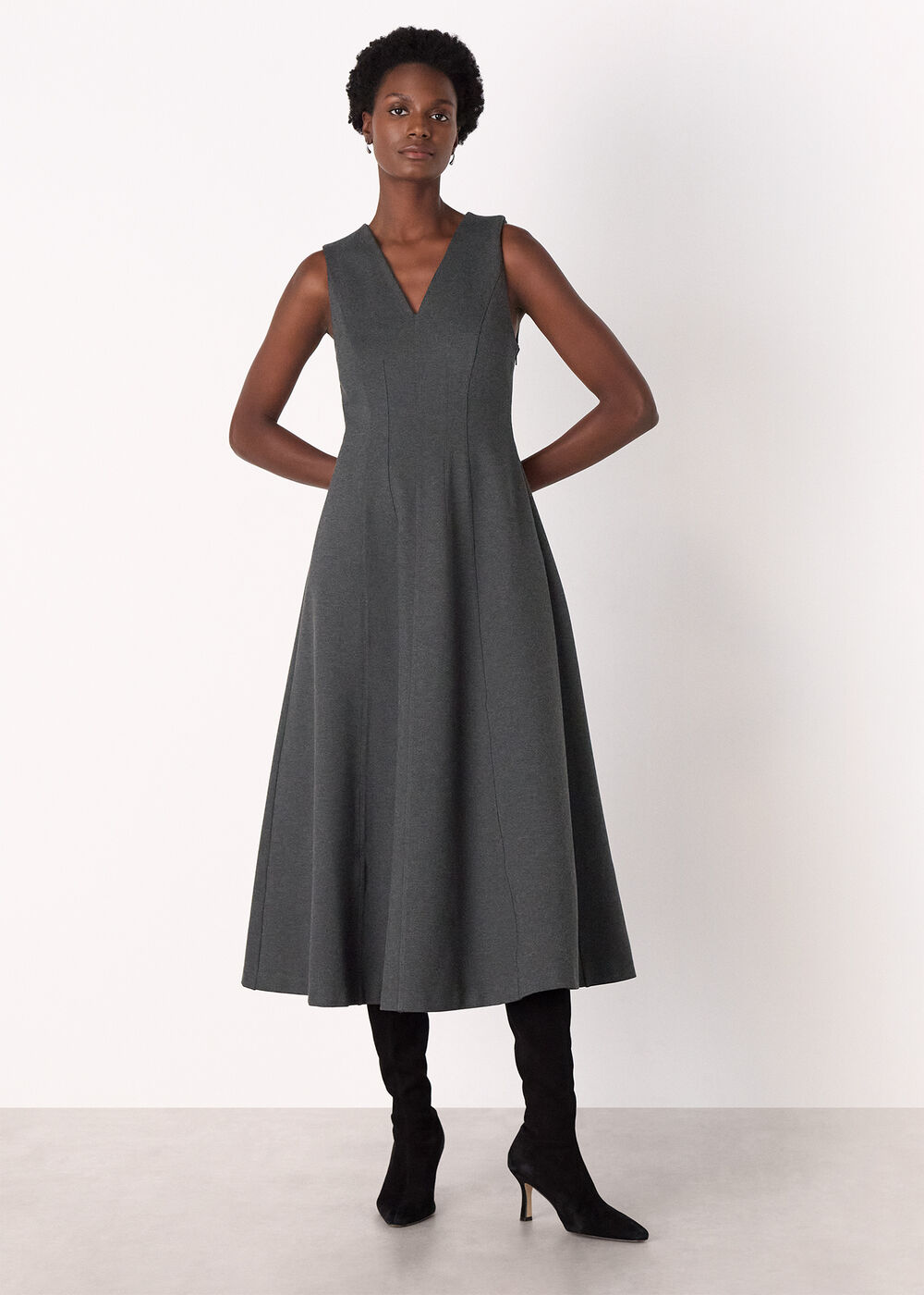 Ponte Layering Midi Dress