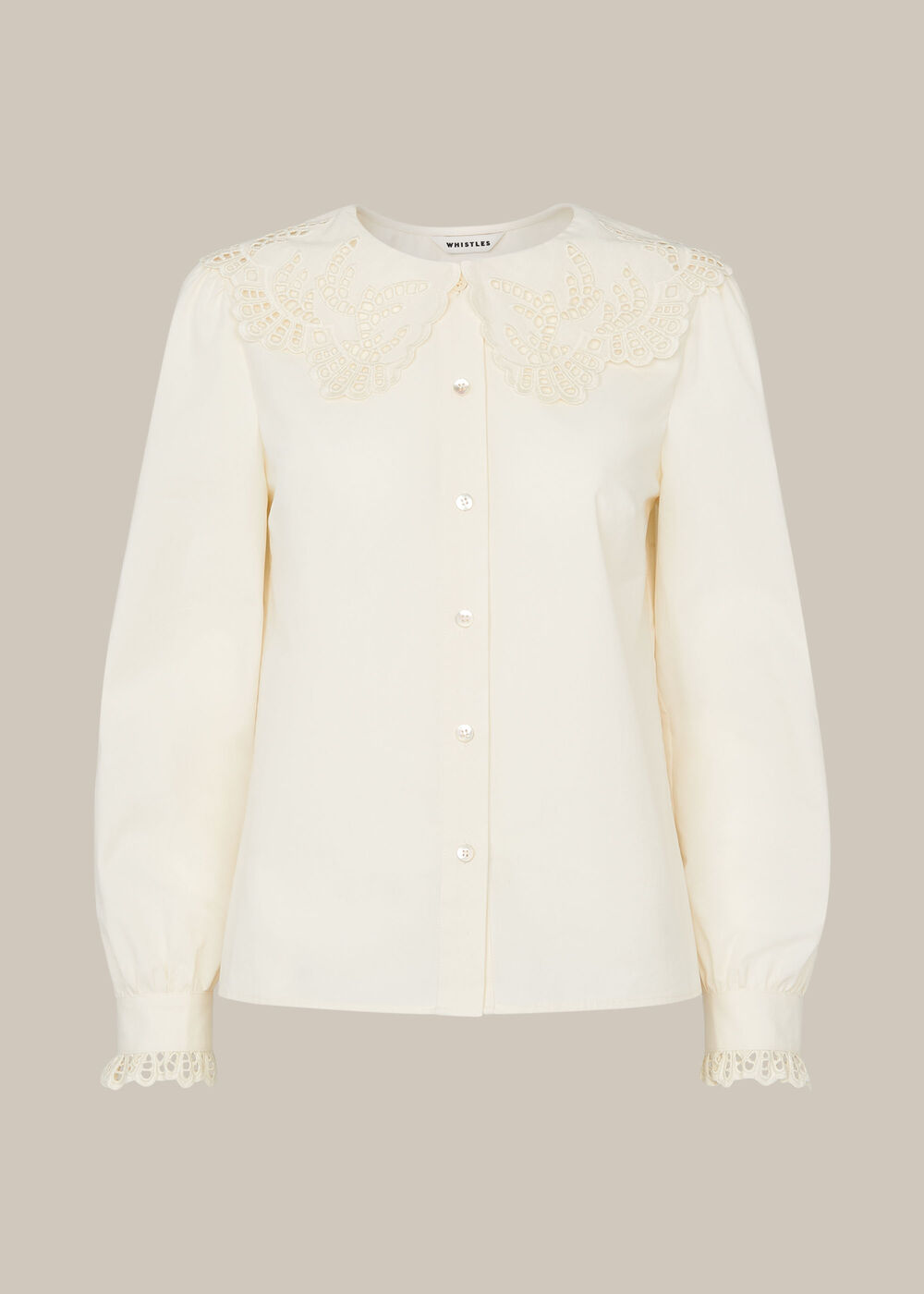 Lace Collared Cotton Blouse