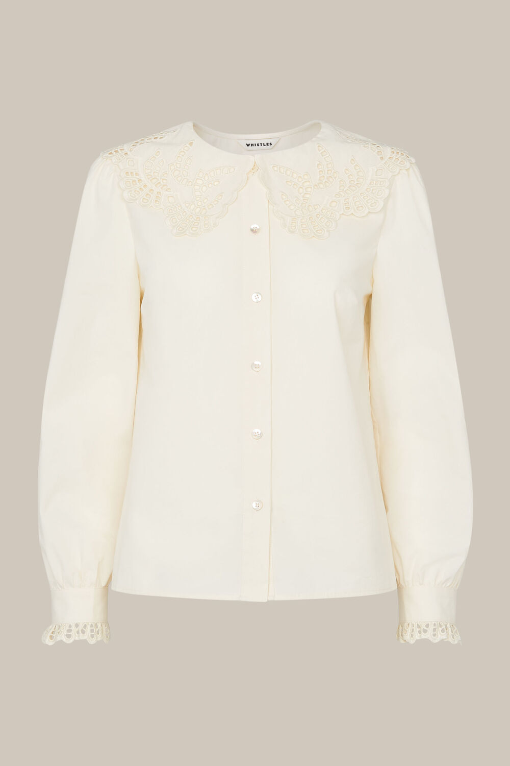 Lace Collared Cotton Blouse