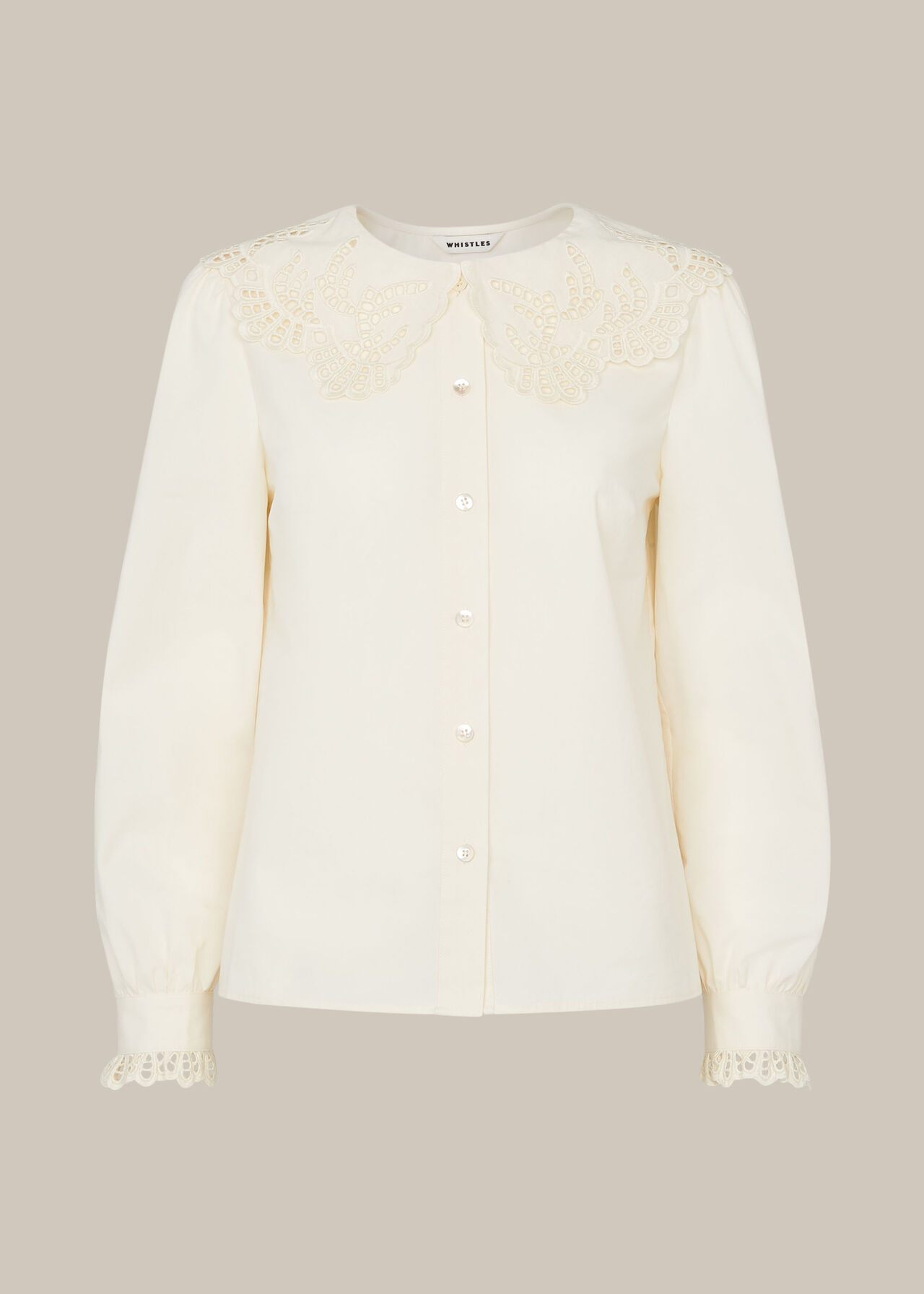 Lace Collared Cotton Blouse