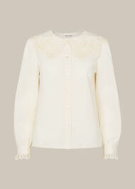 Lace Collared Cotton Blouse