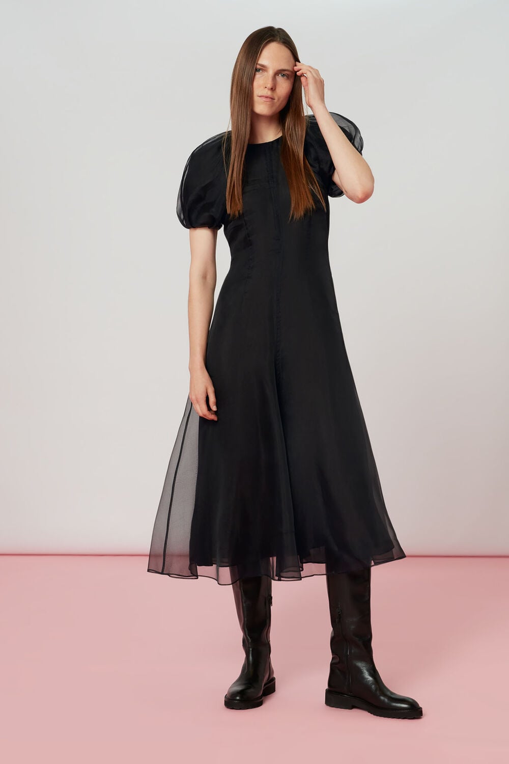 Organza Puff Sleeve Dress