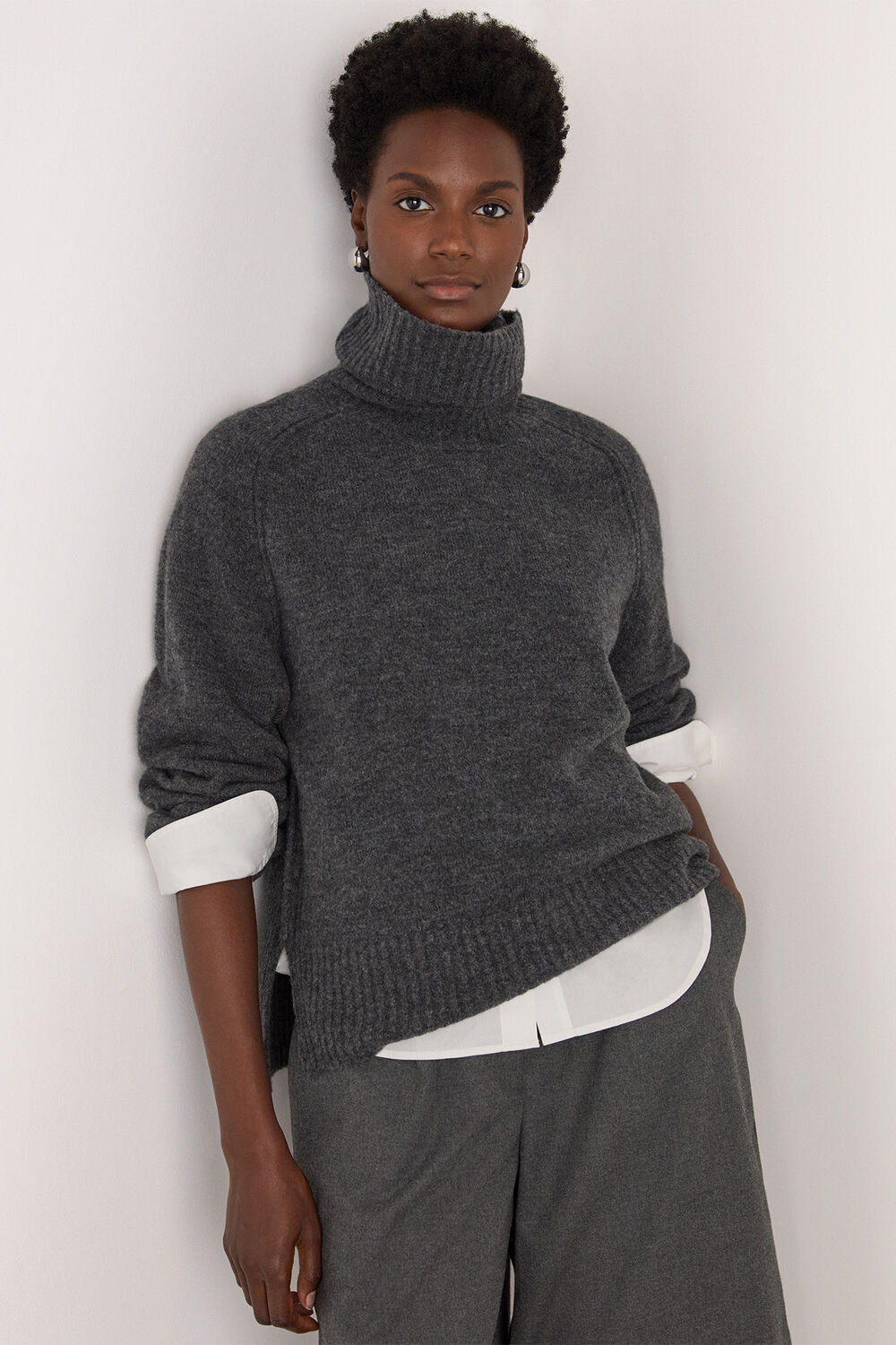 Roll Neck Wool Mix Jumper