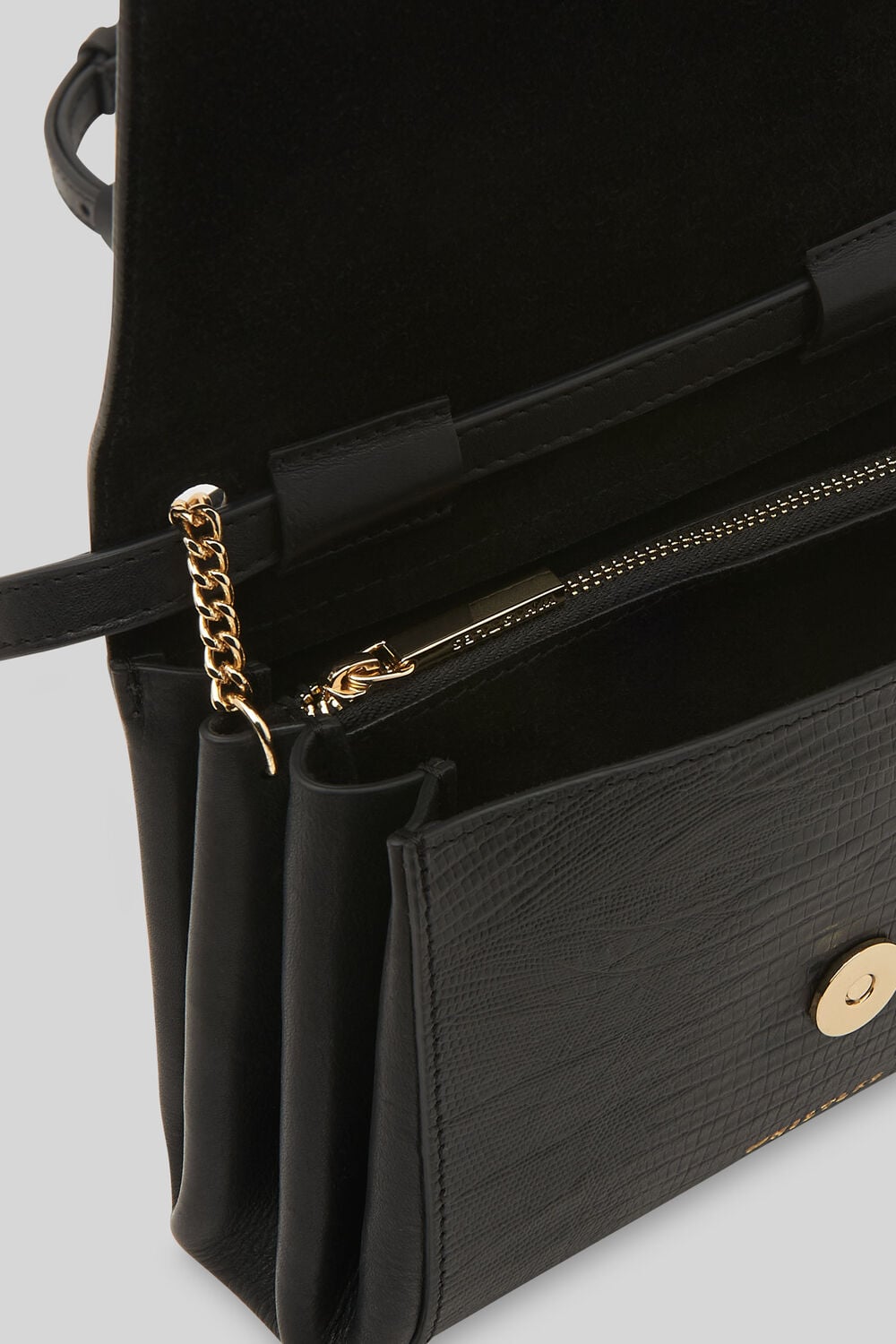 Eleni Lizard Crossbody Bag Black