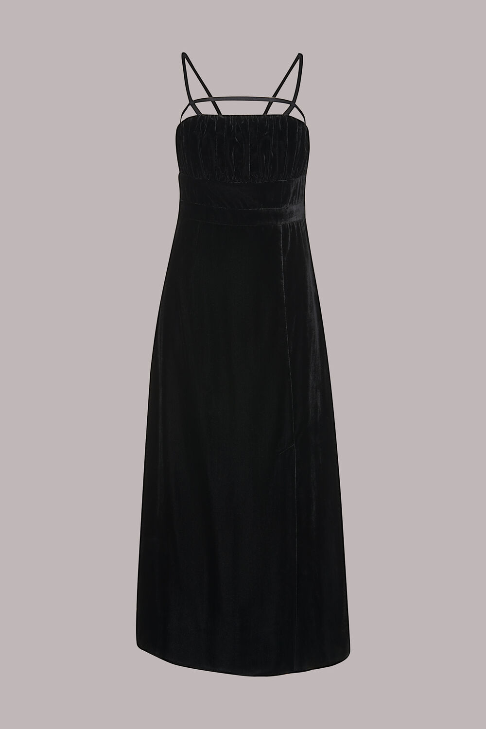 Black Cut Out Velvet Slip Dress