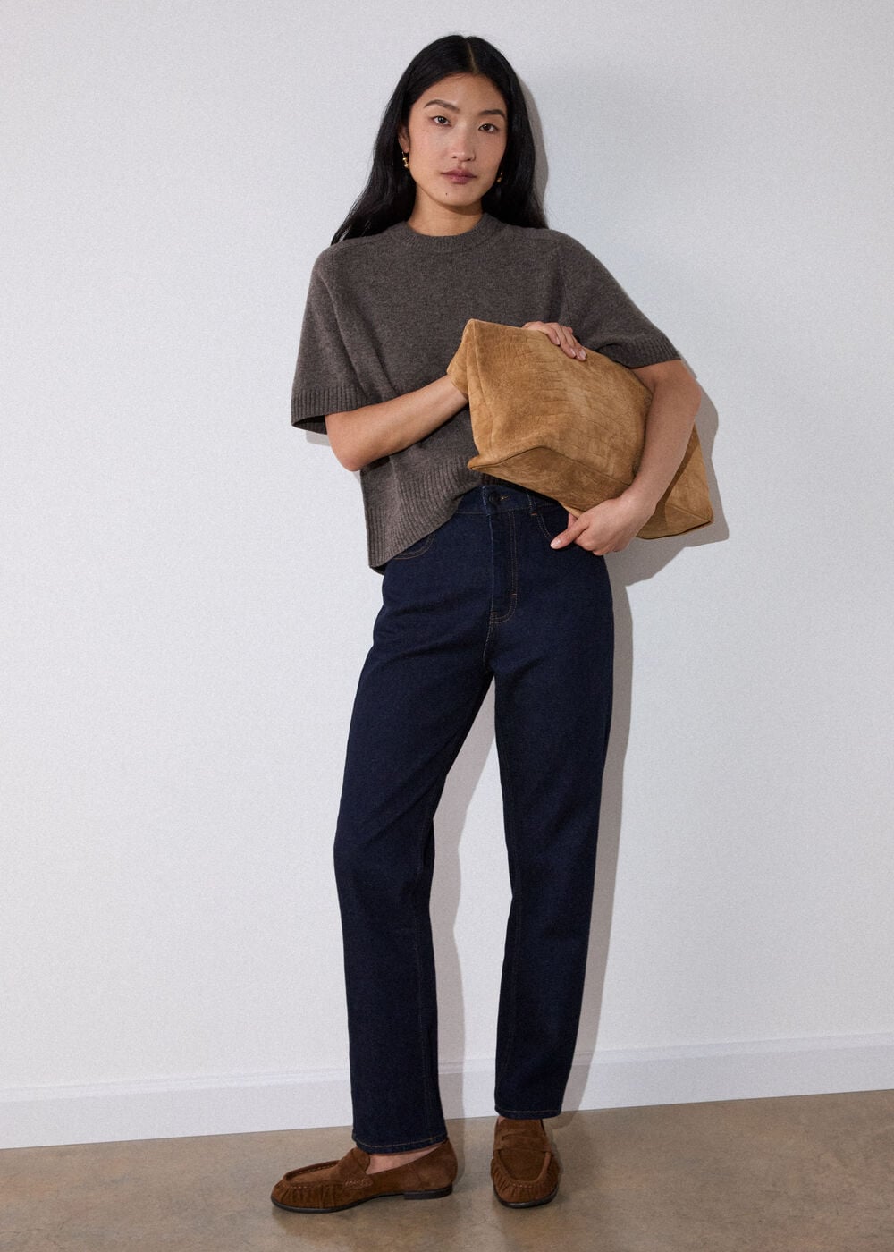 Dark Denim Stretch Stovepipe Leg Jean