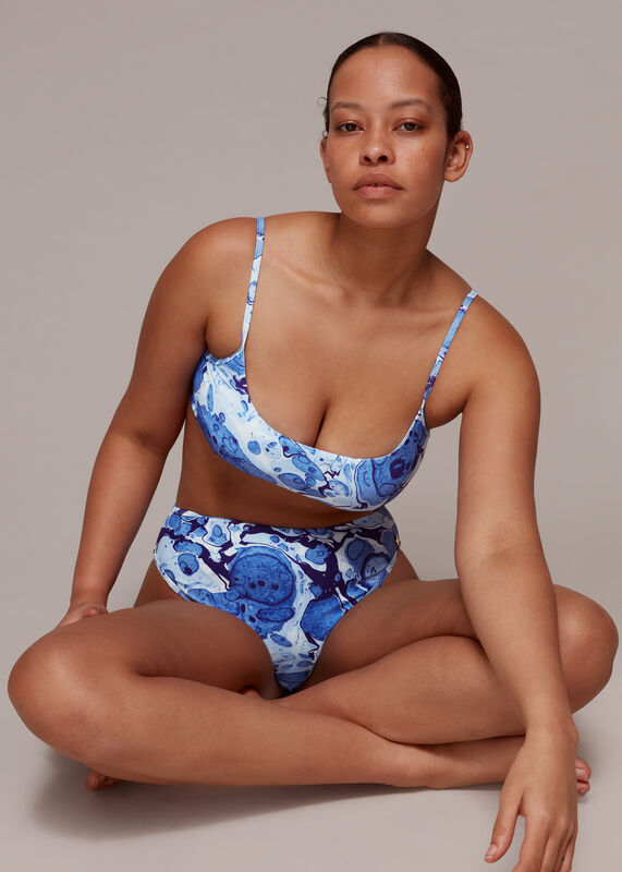 Marble Print Bikini Bottom