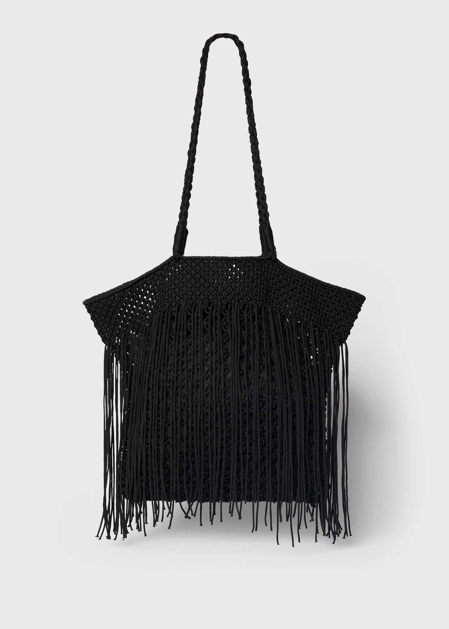 Black Crochet Fringe Bag | WHISTLES | Whistles US |