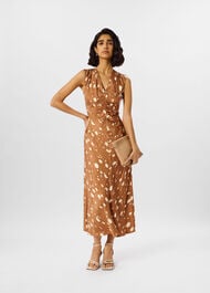 Deer Spot Viscose Midi Dress