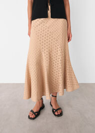 Cotton Broderie Midi Skirt