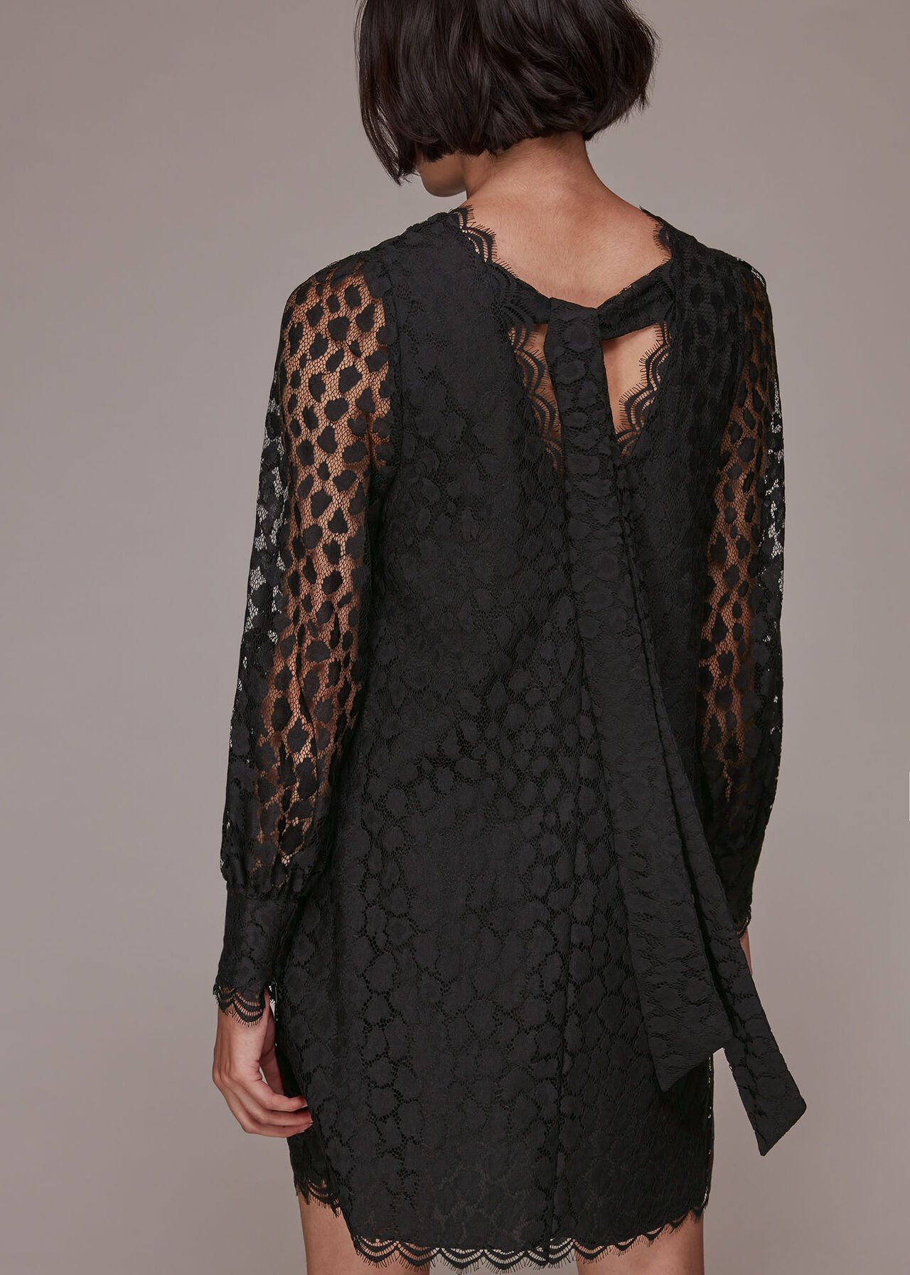 Animal Lace Tie Detail Dress