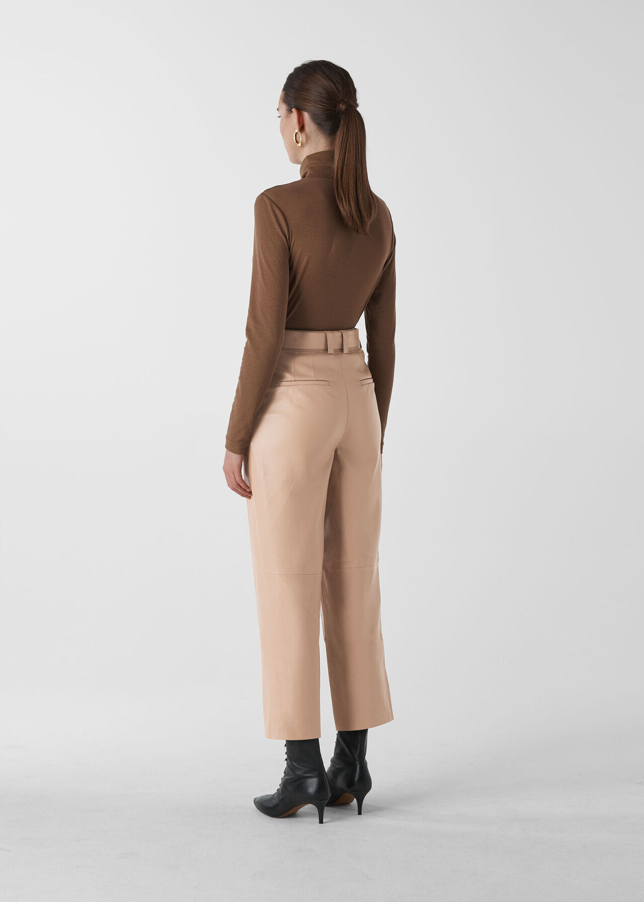 Adrianna Leather Trouser Neutral