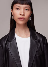 Flat Ribbed Hoop Earring