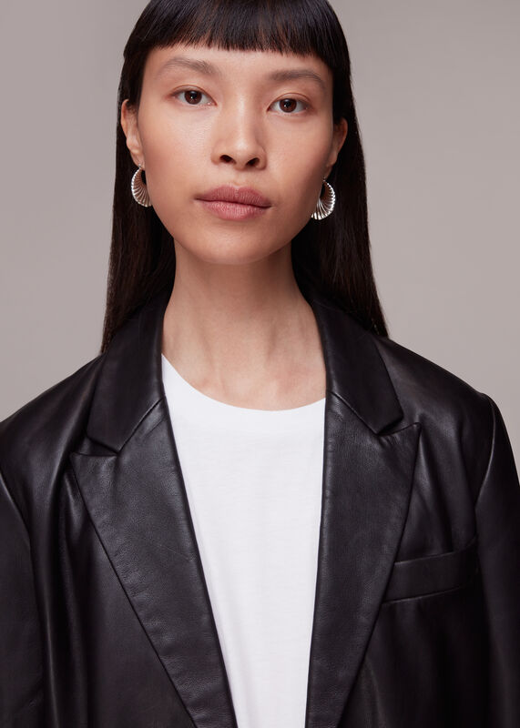 Flat Ribbed Hoop Earring