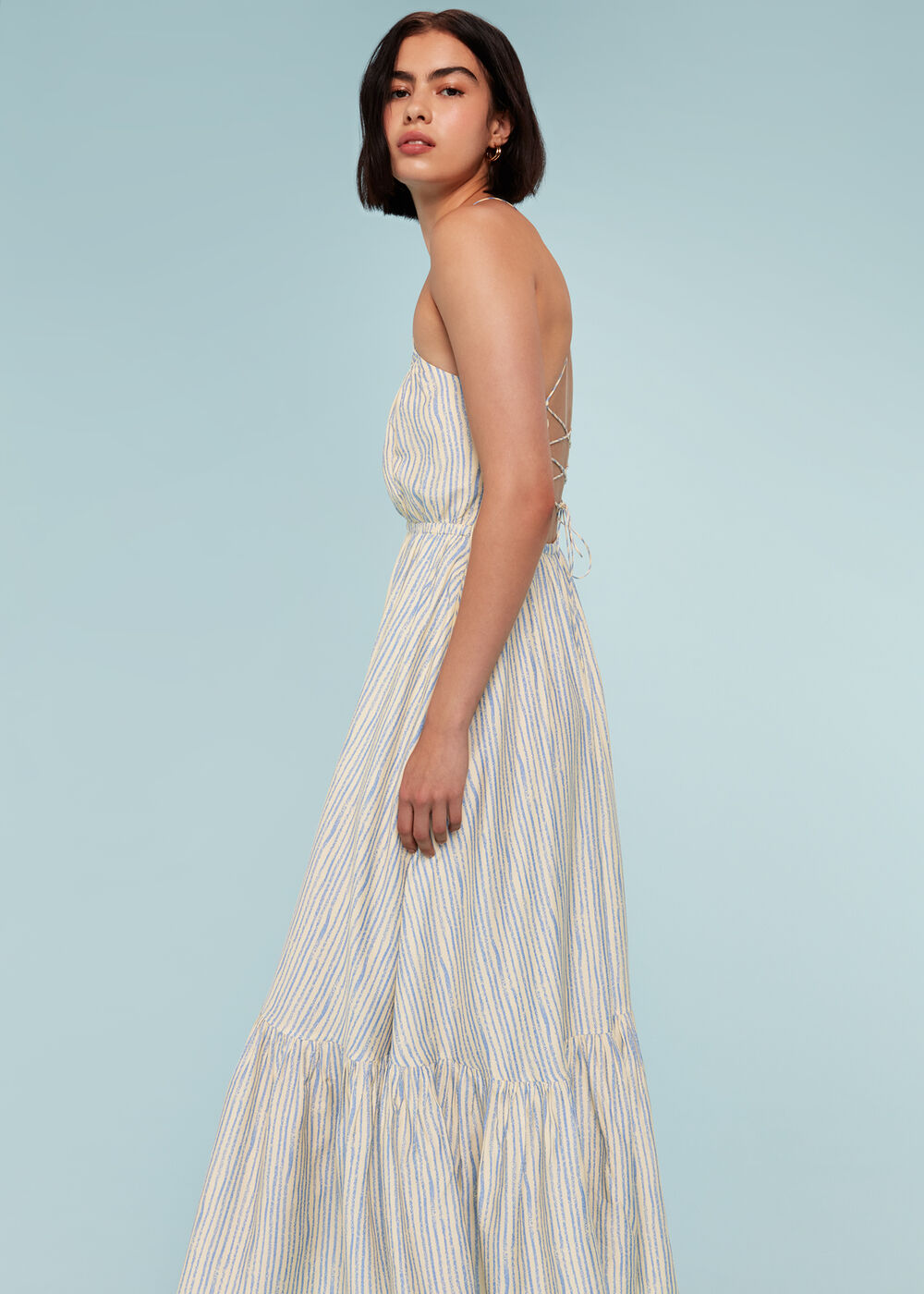 Pastel Stripe Silk Mix Dress