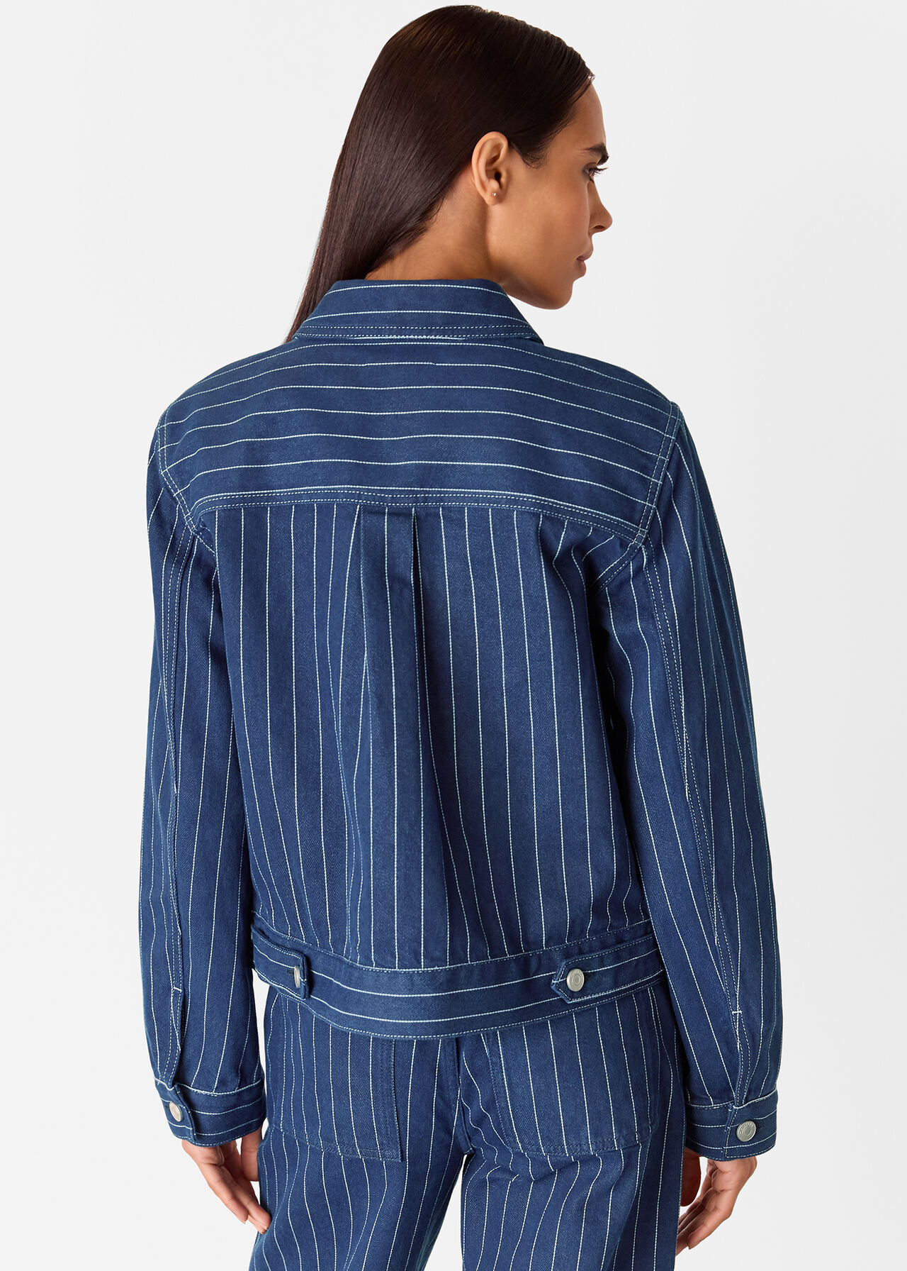 Pinstripe Denim Jacket