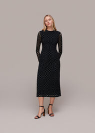 Illusion Checked Mesh Dress