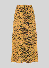 Animal Print Midi Skirt Cream/Multi