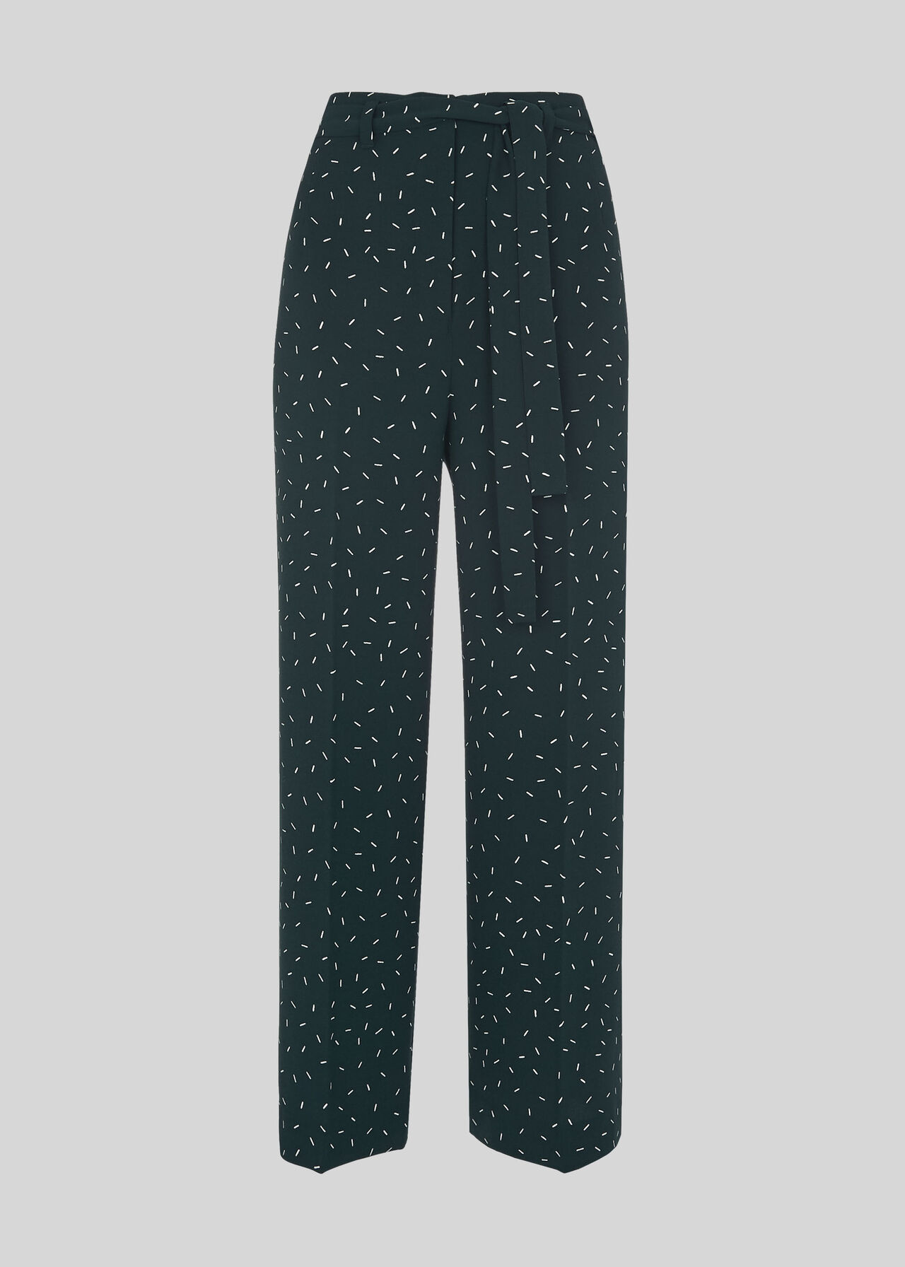 Sprinkle Tie Waist Trouser Dark Green