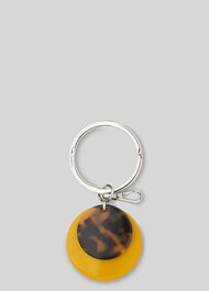 Resin Disc Keyring Brown/Multi