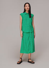 Spot Print Sleeveless Shirt