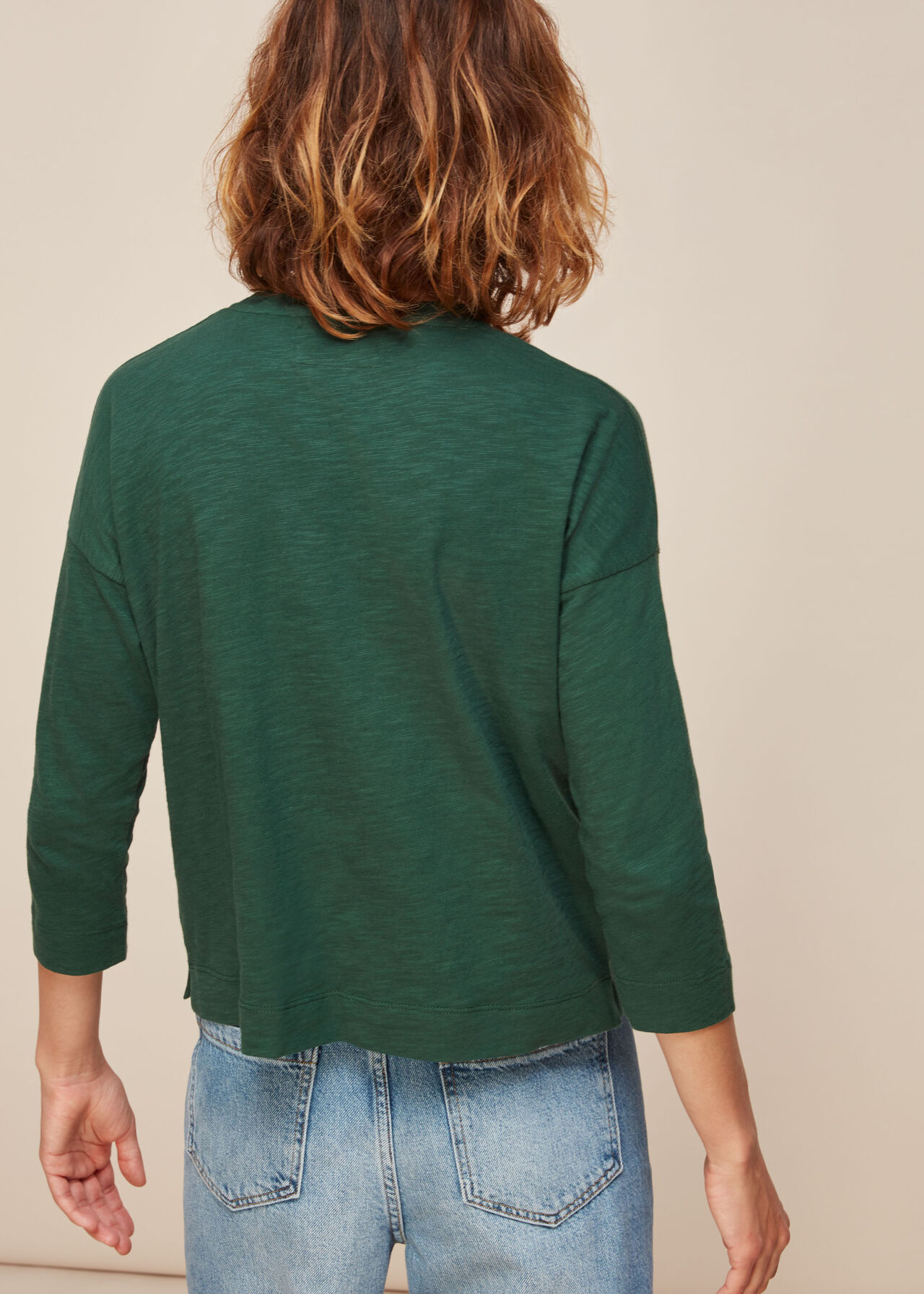 Dark Green Cotton Pocket Top WHISTLES