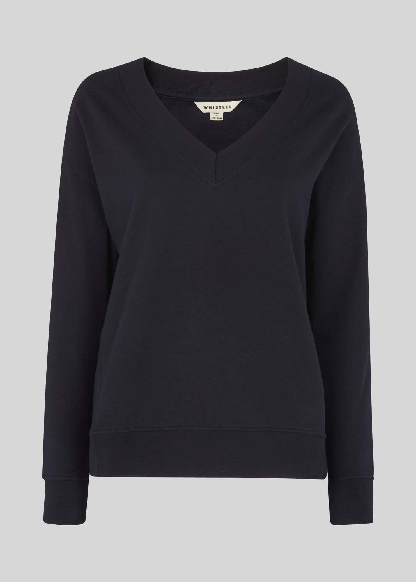 Navy V Neck Sweatshirt WHISTLES