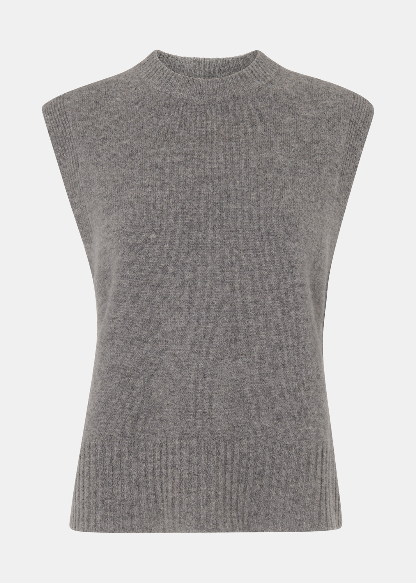 Women's Gray Wool Sleeveless Sweater Vest | Whistles US |